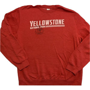 Yellowstone National Park YNP Red Sweatshirt Mens Size Large Jacket Sweater
